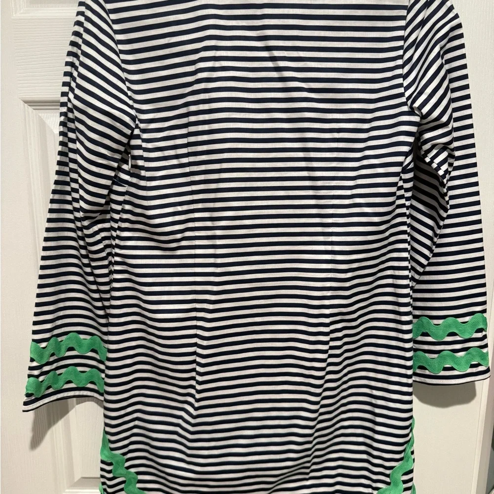 Sail to Sable Navy and White Striped Dress - Picture 3 of 3